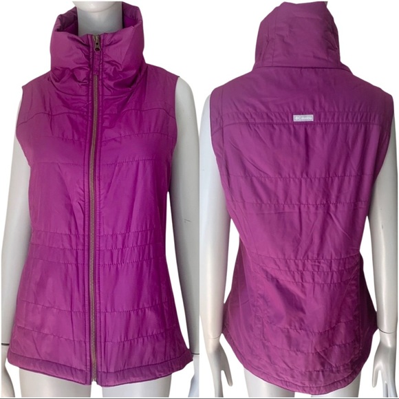 COLUMBIA Shining Light II Vest Magenta Fleece Lined Full Zip Size Small - Picture 1 of 16